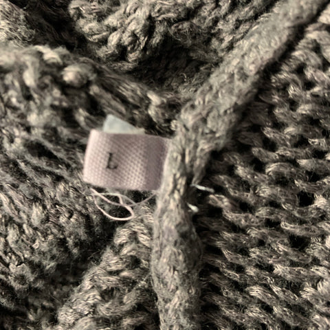 MR P. Size L Grey Knit Linen Shawl Cardigan
