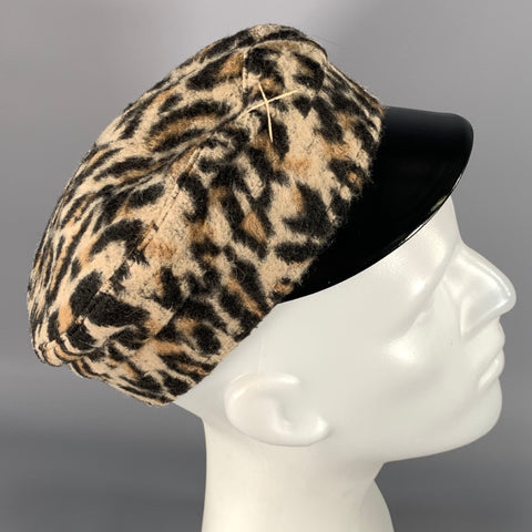 RUSLAN BAGINSKIY Tan Black Leopard Wool Hats