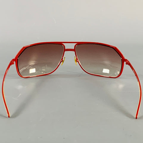 DIOR HOMME Red Metal Pilot Sunglasses