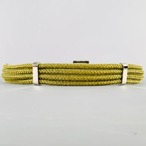 DOLCE & GABBANA Size 34 Brown Green Mixed Fabrics Leather Rope Belt