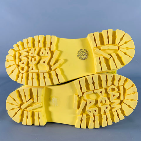 CAMPERLAB Size 7 Yellow Textured Leather Calf Hair Side Zipper Ankle Boots