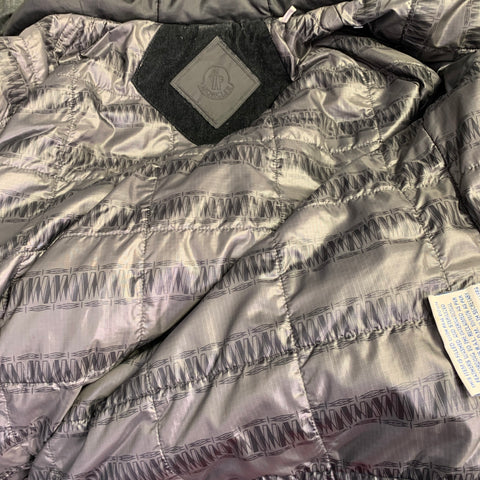 MONCLER Size L Folgore Black Charcoal Color Block Polyester Padded Jacket