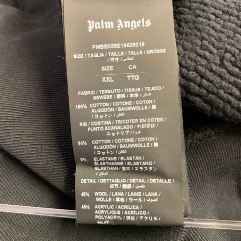 PALM ANGELS Taille XXL Sweat-shirt à capuche en coton noir et beige avec ours tufté sans tête