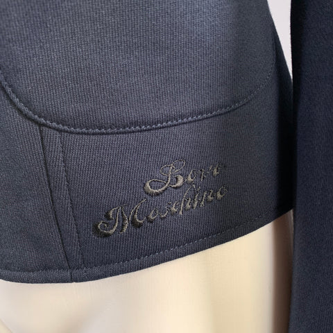 LOVE MOSCHINO Size 8 Navy Cotton Floral Notch Lapel Jacket Blazer