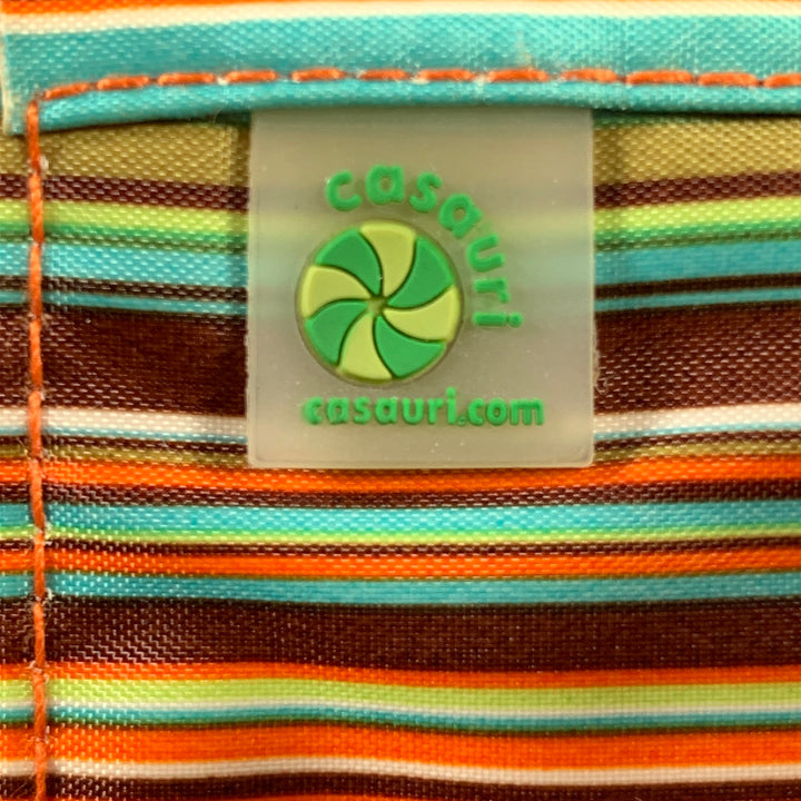 CASAURI Multi-Color Stripe Nylon Document Holder Bags & Leather Goods