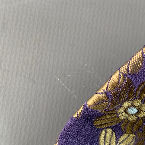 FACONNABLE Navy Khaki Floral Jacquard Silk Tie