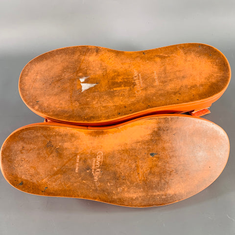 CALVIN KLEIN COLLECTION Size 12 Orange Leather Straps Sandals