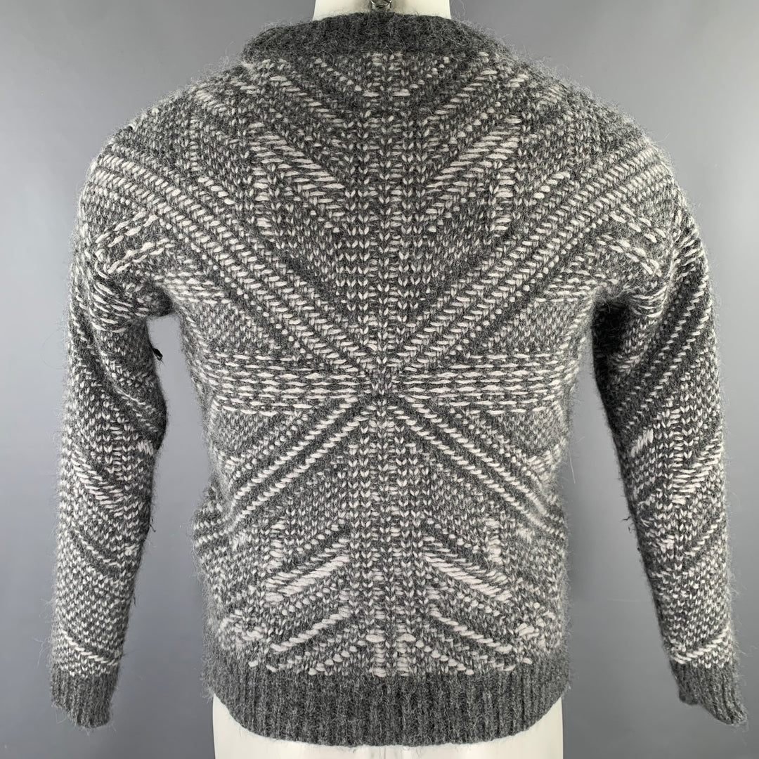 LES HOMMES Size XS Grey Light Grey Angora Blend Crew-Neck Sweater