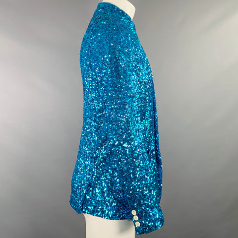 COMME des GARCONS HOMME PLUS 2017 Size S Blue White Sequined Jacket