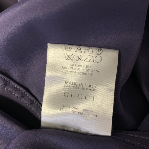 GUCCI FW2025 Size 8 Purple Silk Blend Button Up Blouse