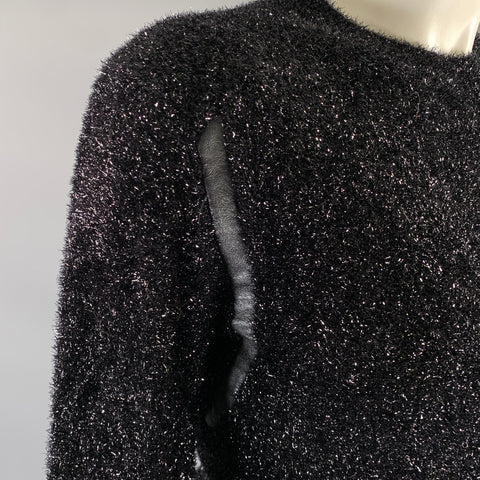 ALLSAINTS Size M Black Polymaide Textured Pullover
