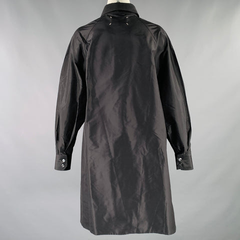 MAISON MARGIELA Size XS Black Silk Lace Oversized Shirt