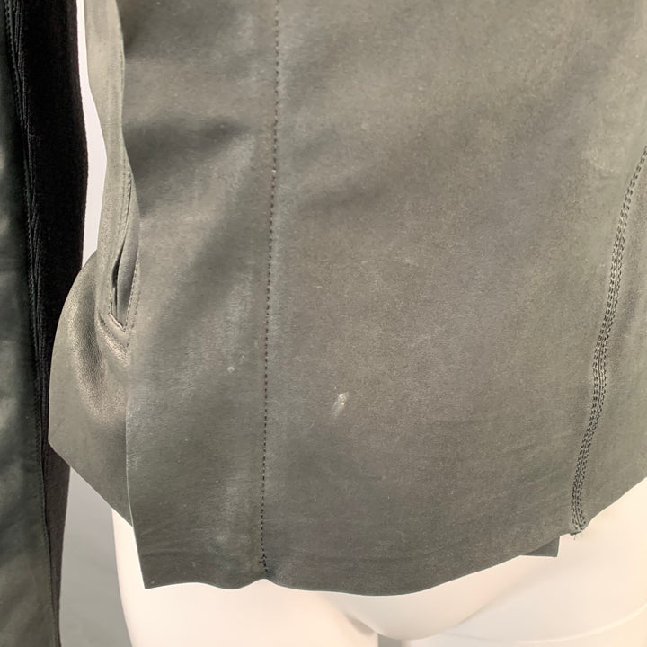 RICK OWENS Size 8 Black Lambskin Leather Biker Jacket