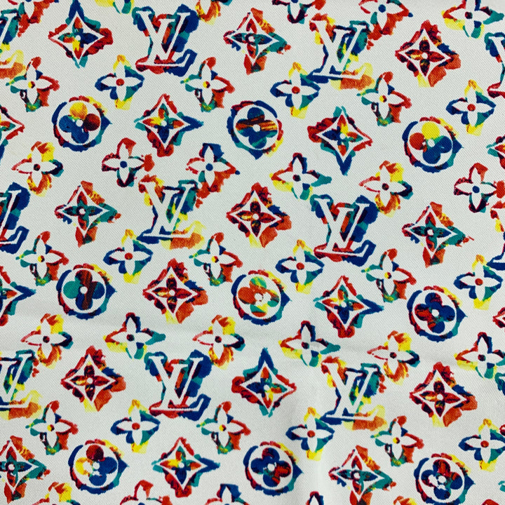 LOUIS VUITTON Multi Color Monogram Print Silk Scarf