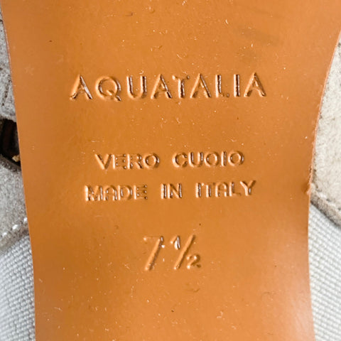 AQUATALIA Pointure 7,5 Bottes ouvertes en daim gris perforé