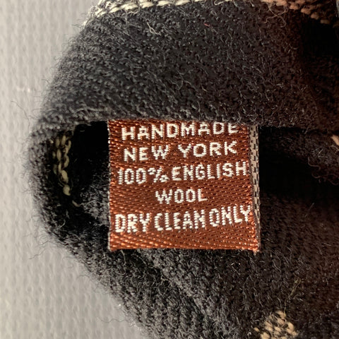 ALEXANDER OLCH Black Grey Diagonal Stripe Wool Tie