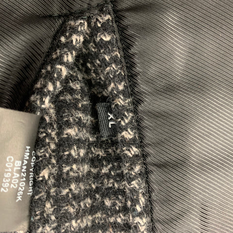 THE KOOPLES Size XL Grey Black Plaid Wool Blend Coat