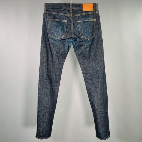 ADRIANO GOLDSCHMIED Size 30 Navy Contrast Stitch Cotton Slim Five Pockets Jeans