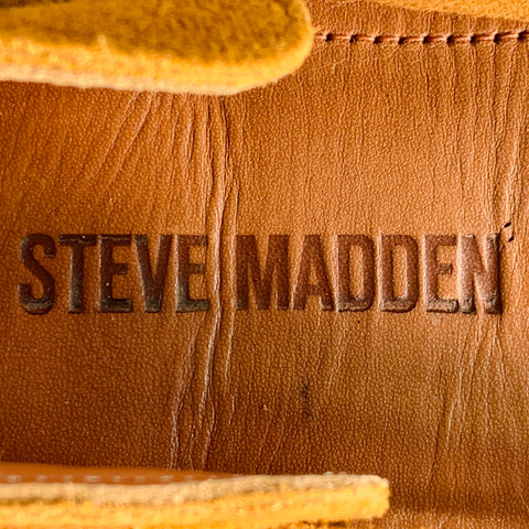 STEVE MADDEN Size 13 Camel Suede Woven Sandals