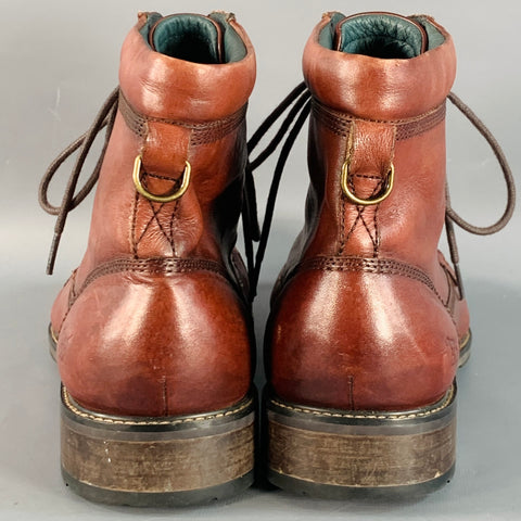 RODD & GUNN Size 13 Dobson Brown Leather Cap Toe Lace-Up Boots