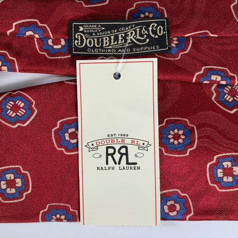 RRL by RALPH LAUREN Burgundy Blue & Cream Silk Tie