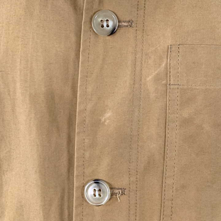 A.P.C. Size L Tan Brown Cotton Corduroy Collar Button Up Jacket