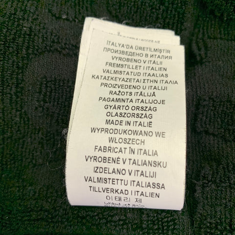 VERSACE Size XL Black Gold Textured Cotton Shawl Collar Robe