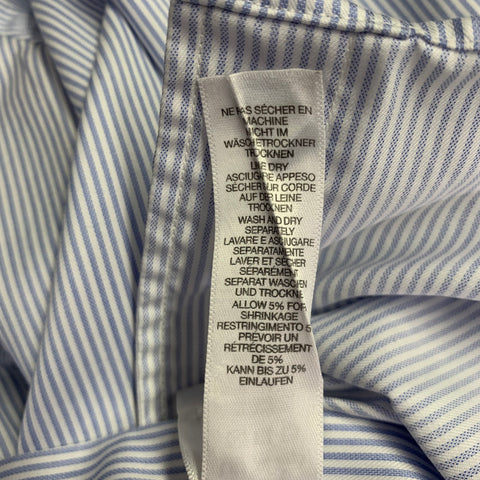 PAUL SMITH Size M White Light Blue Stripe Cotton Button Down Long Sleeve Shirt