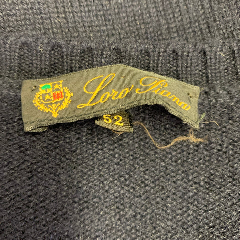 LORO PIANA Size L Navy Cashmere Crew Neck Sweater