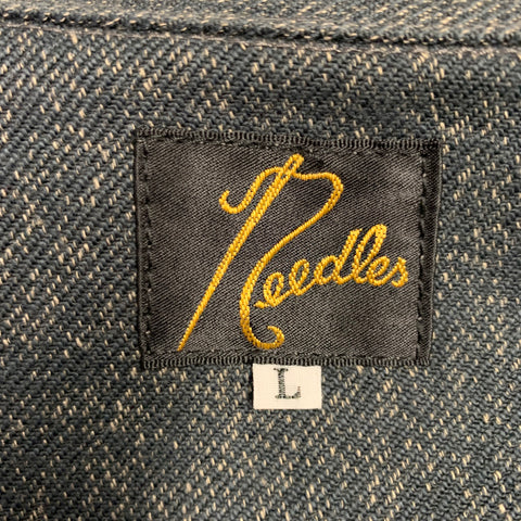 NEEDLES Size L Indigo Heather Cotton Patch Pocket Jacket