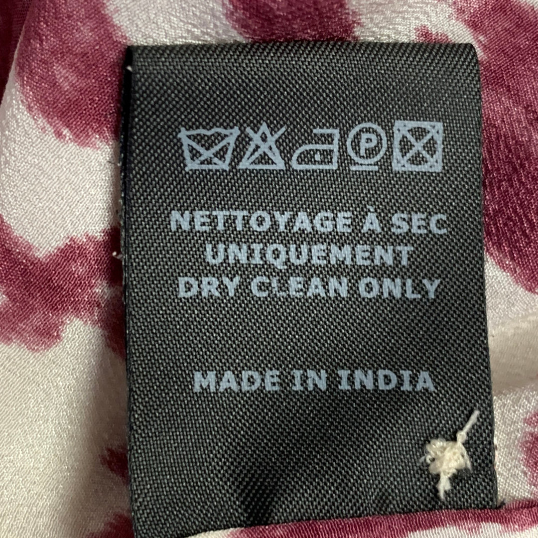 ISABEL MARANT Size M Yoshi White Raspberry Silk Animal Print Ruffle Blouse