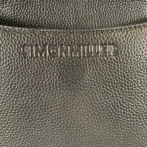 SIMON MILLER Black Faux Leather Shoulder Bag