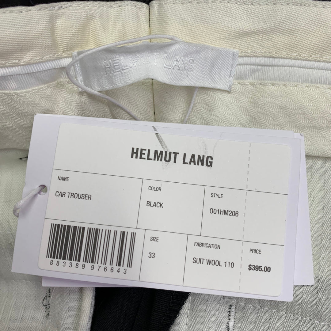 HELMUT LANG Size 33 Car Trouser Black Wool Zip Fly Dress Pants