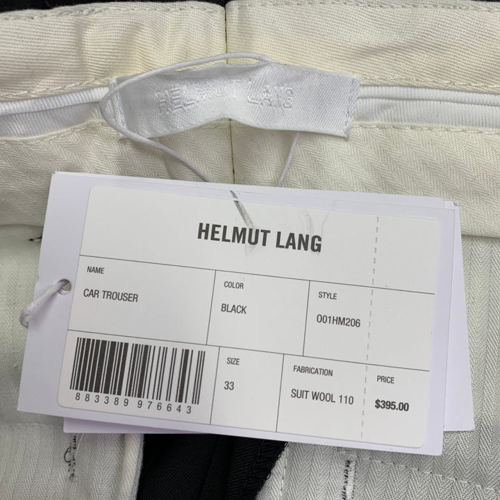 HELMUT LANG Size 33 Car Trouser Black Wool Zip Fly Dress Pants