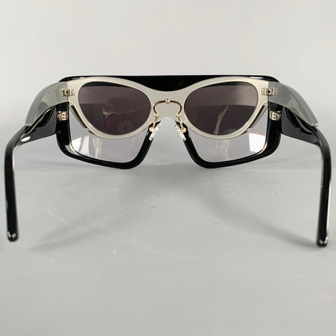 LUAR Black Grey Two Tone Acetate Double Layer Sunglasses