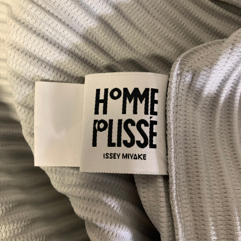 ISSEY MIYAKE Size L Grey Pleated Polyester Pleated Jacket