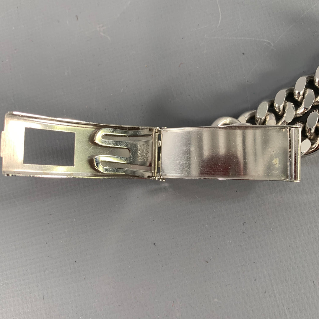 ANSON Silver Metal Chain Identity Bracelet