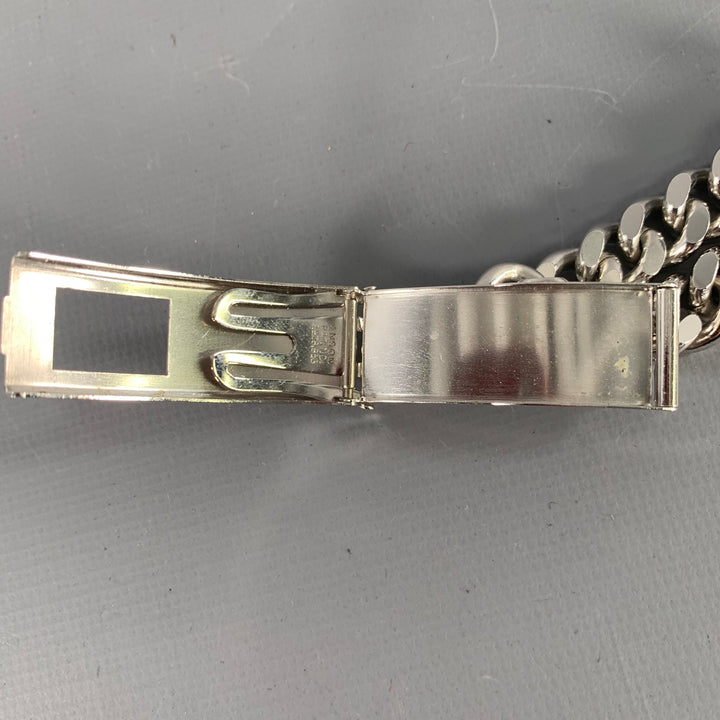 ANSON Silver Metal Chain Identity Bracelet