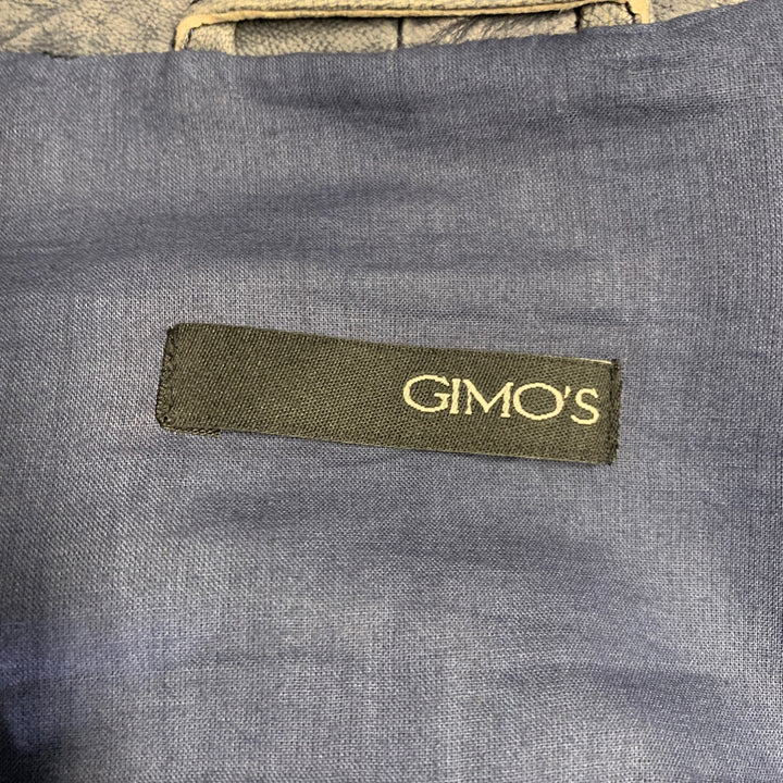 GIMO'S Chest Size M Navy Leather Chore Jacket