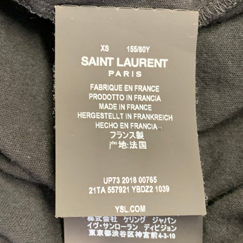 SAINT LAURENT Size XS 24 UNIVERSITE Black Gold Graphic Cotton Short Sleeve T-shirt