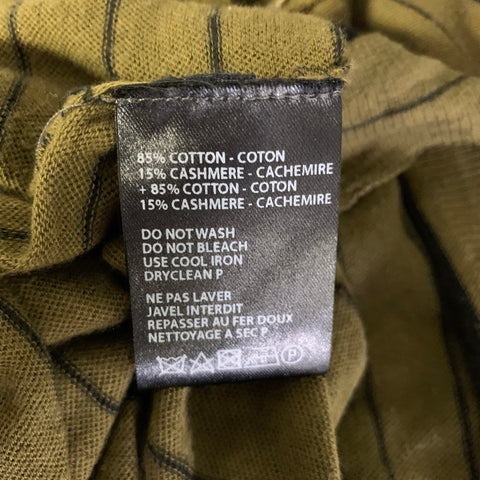 HAIDER ACKERMANN Size M Black Olive Stripe Cashmere Cotton Tank Top
