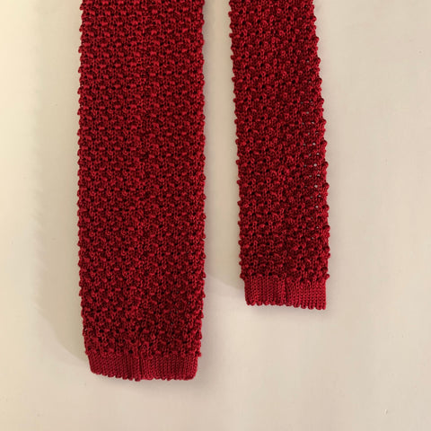 PERSONALITY Red Knit Wool Blend Tie