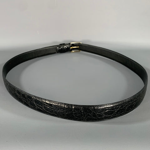 NO BRAND Black Embossed Leather Belt