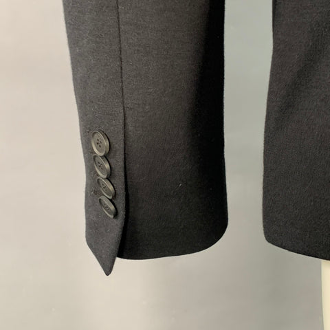 PAUL SMITH Size 40 Black Viscose Cotton Notch Lapel Sport Coat