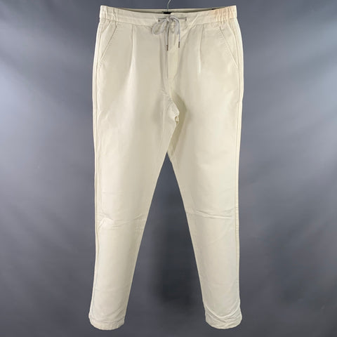 SUITSUPPLY Size 30 White Cotton Linen Drawstring Casual Pants