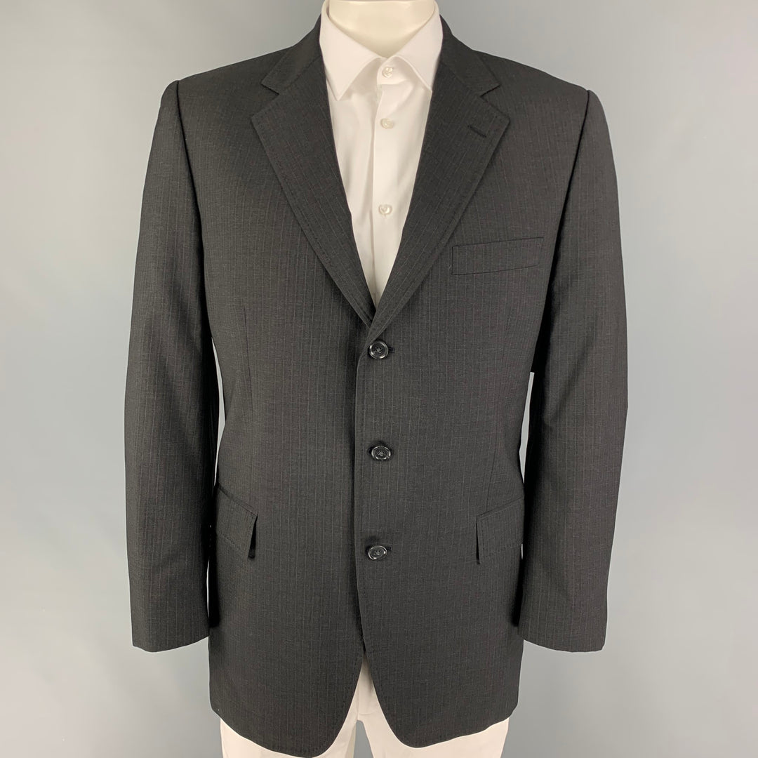 DOLCE &amp; GABBANA Taille 46 Manteau de sport en laine vierge à fines rayures anthracite