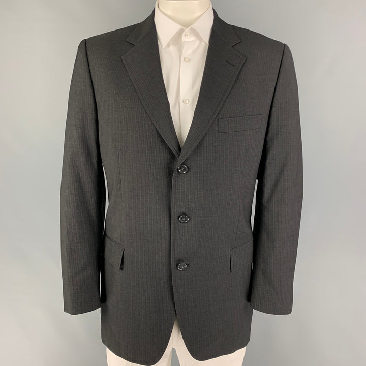 DOLCE &amp; GABBANA Taille 46 Manteau de sport en laine vierge à fines rayures anthracite