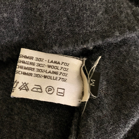 EVAN KINORI Size M Grey Heather Wool And Cashmere Button Up Sweater