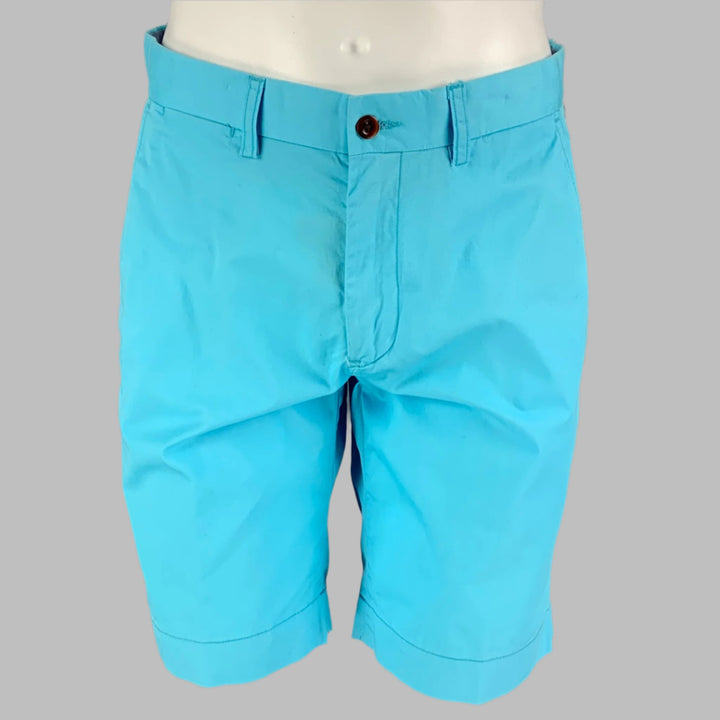 POLO by RALPH LAUREN Size 30 Blue Aqua Cotton Zip Fly Shorts