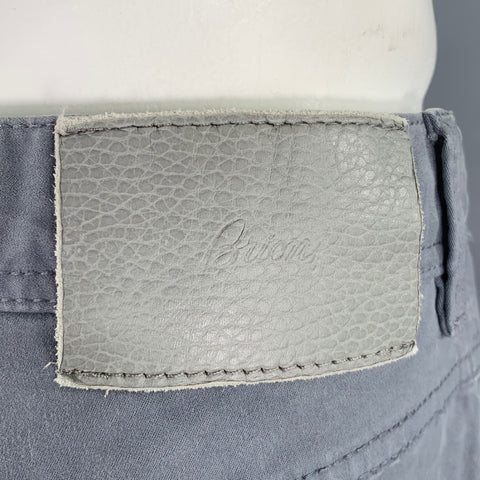 BRIONI Size 34 Grey Cotton Blend Jean Cut Casual Pants